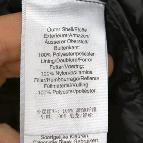 DKNY Asymmetrical Puffer Jacket Packable Winter Coat Hooded Black Pillow Collar - Picture 7 of 16